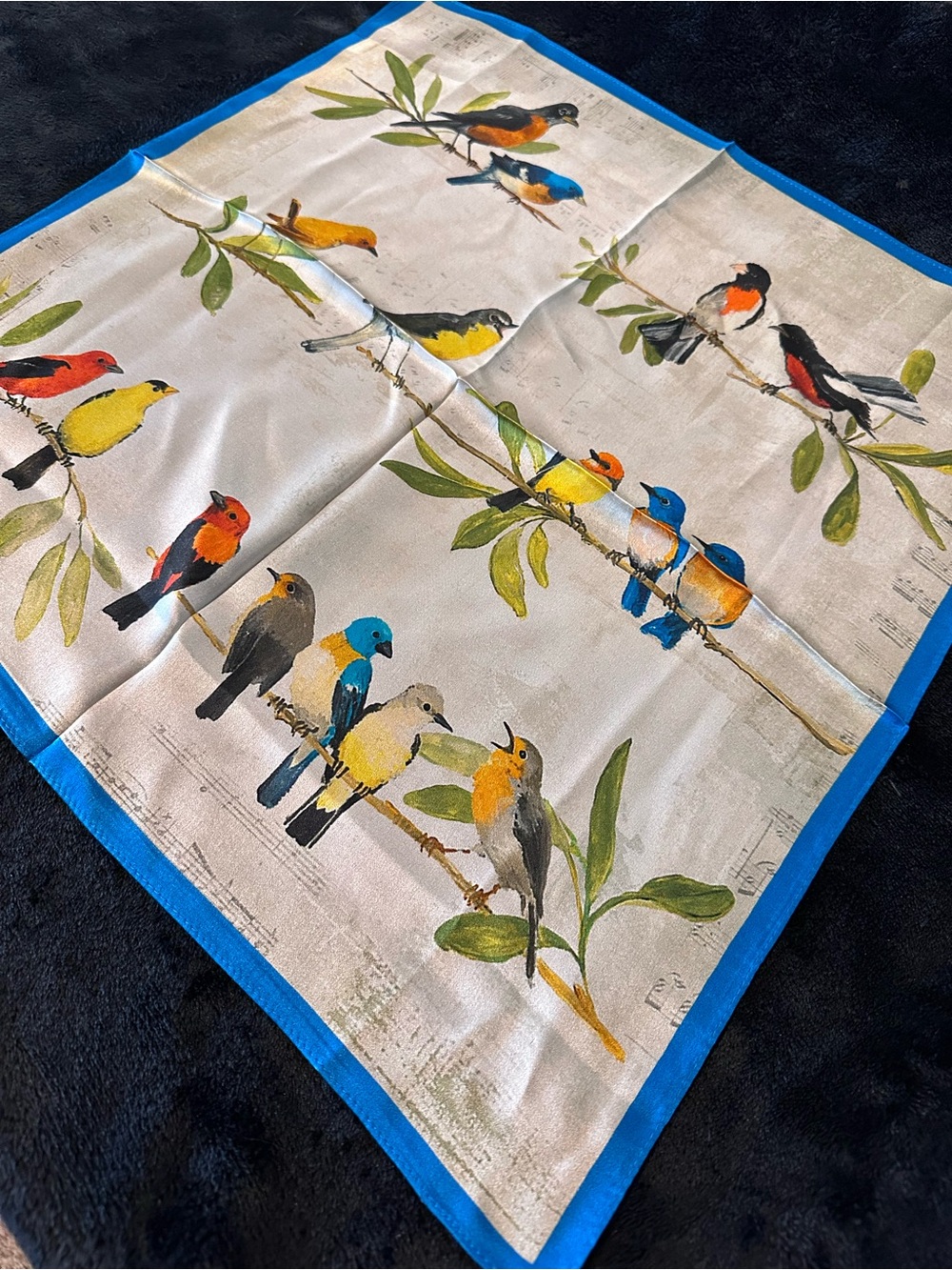 100% Silk Bird Scarf